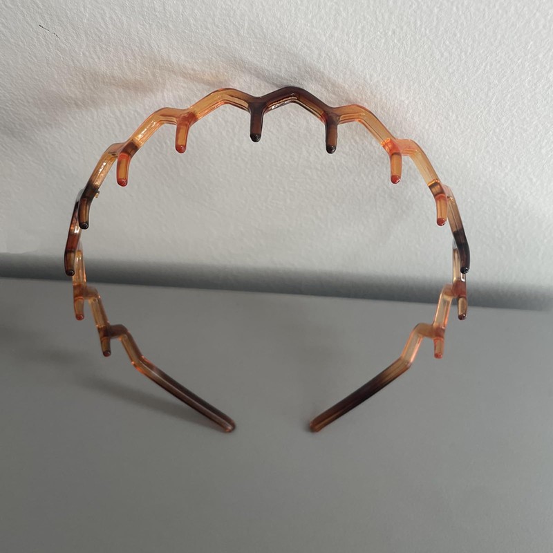 2 Pcs Zig Zag Headband, 90s Zigzag Headbands, Plastic Wavy