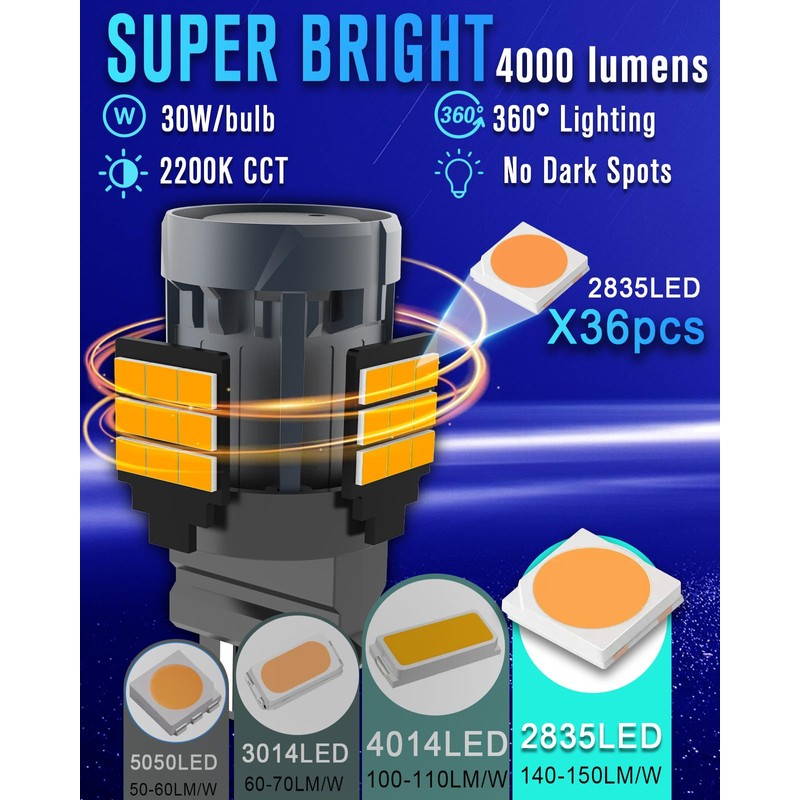 evntyps CANBUS 3156 3157 LED Turn Signal Bulb Anti Hyper