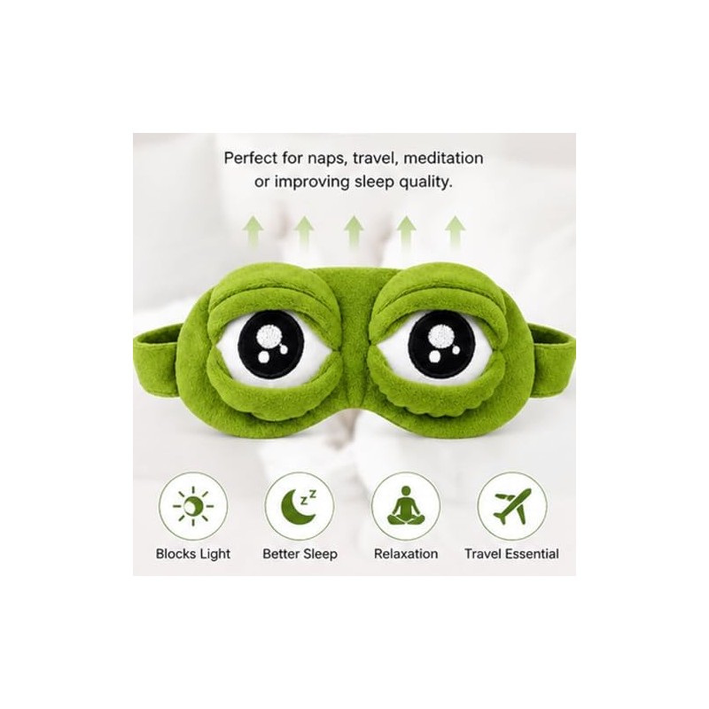 3D Frog Sleep Mask, Antifaz Para Dormir Gracioso for Adults,