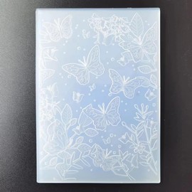 NZJ 3D Butterfly Leave Flower Background Plastic Embossing Folders for Card Making Scrapbooking and Other Paper Crafts