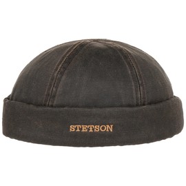 Stetson Old Cotton Docker Hat - Docker Cap Men - Men's Hat Used Look - Cap without Peak - Cotton Hat Spring/Summer - Harbour Hat, brown