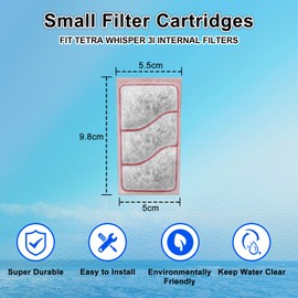 8 Pack Small Replacement Filter Cartridges for Tetra Whisper Bio-Bag Filter, Small Fish Tank Filter Cartridges for Tetra Whisper 3i Internal Filters, Effective Aquarium Water Purification
