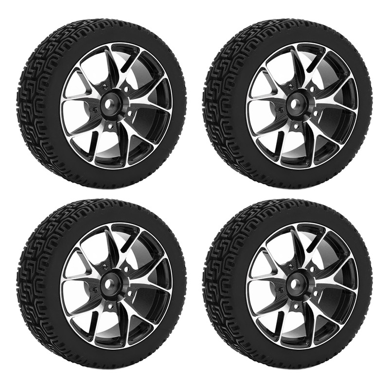 4Pcs Rubber Tires Aluminum Alloy Exquisite Simple Installation Tyres for