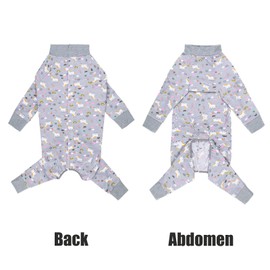 Recovery Suit for Large Medium Dogs After Surgery, Soft Breathable Anti Licking Dog Onesie E-Collar & Cone Alternative, Pet Bodysuit for Preventing Hair Loss Full Cover Wound(5XL, Grey Pony)