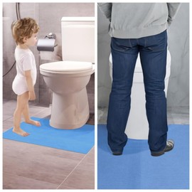 Upgraded 25 Pack Disposable Toilet Mats,Super Absorbent & Non-Slip Pads for Bathroom Floor,U-Shaped Toilet Training Mat for Kids & Adults,Potty Training Rug,Around Toilet Urine Protector 24"x22"