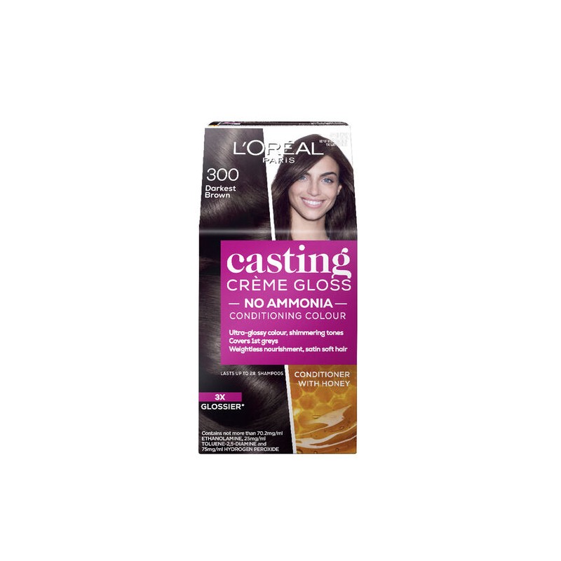 L'Oreal Casting Creme Gloss Semi-Permanent Hair Colour 300 Darkest Brown