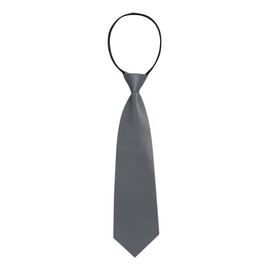 Allegra K Men's One Touch Necktie 8cm Solid Color Zipper Adjustable Business Graduation Uniform, gray, Free size