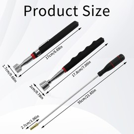 Telescopic Rod Magnet Tool, Stainless Steel, 1.5 LB, 10 LB, 20 LB, Durable Telescopic Magnetic Collector, Magnetic Rod Gripper Telescopic Magnet, Extra Strong Pack of 3