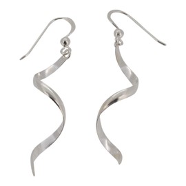 Touch Jewellery 925 Sterling Silver Twist Twirl Drop Earring
