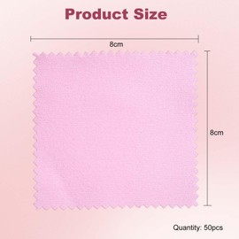 50PCS Silver Polishing Cloth, Ultra-Soft Diamond Jewelry Cleaning Cloth for Silver Jewellery, Portable Size with Double-Sided Velvet