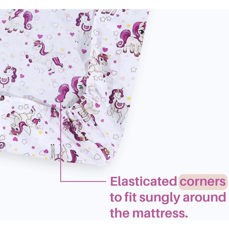 Indus Textiles - cotbed fitted sheet, Pack of 2 cot