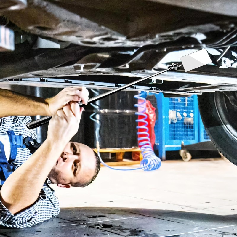 12-35 Inch Extendable Inspection Mirror, 360-Degree Rotation Inspection Mirror Telescoping,