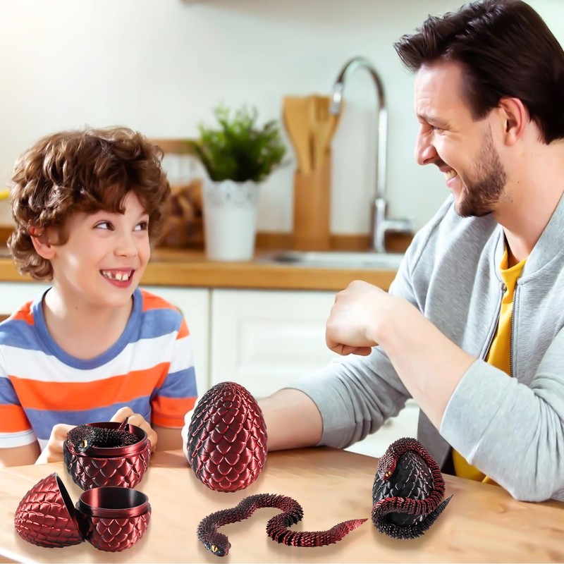 Joycabin 3D Printed Snake Toy, Easter 3D Printed Dragon Egg