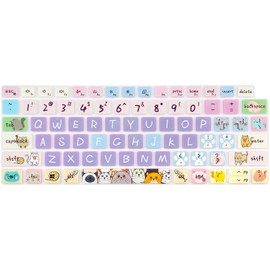 WSLUCKO Silicone Keyboard Cover Skin for Dell Latitude 3440 3450 5430 5431 54207430 7420 7410 14", 15.6" Dell Latitude 7520 9000 9510 9520 9420 9430/16" 7650 7640,Cute Cat