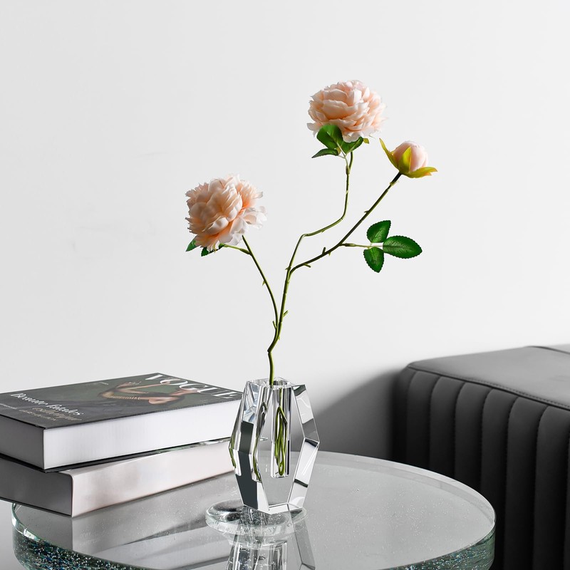 Crystal Vase 4.5-inch High, Modern Crystal Home Office Decor for
