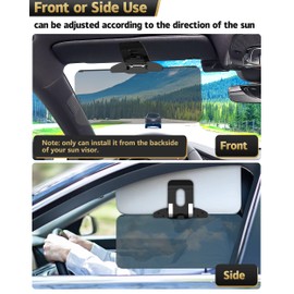 Woqucute Sun Visor Extender for Car, UV400 Polarized Car Visor Extension Sun Blocker, Anti-Glare Sun Visor for Safe Driving