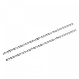 TA-VIGOR 2Pcs 5mm Extra Long Twist Drill Bits, 250mm Length High-Speed Steel HSS Straight Shank Spiral Drill Bits for Wood Metal Aluminum Plastic