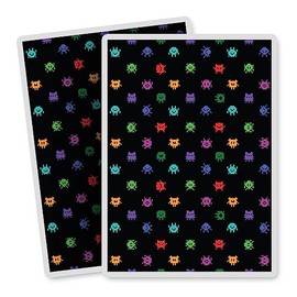 Vinyl Rectangle Vertical (Portrait) Stickers (Set of 2) 10cm - Gamer Gaming Pixel Icons Monsters for Laptops, Tablets, Luggage, Scrap Booking, Fridges #170254