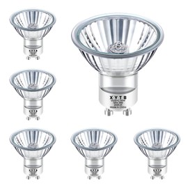 Yohonk GU10 Halogen Bulb, 120V 50W Halogen Light Bulbs with Glass Cover for Candle Warmer, MR16 GU10+C 2700K Warm White Dimmable Recessed Track Lighting (6 Pack)