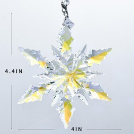 2025 Edition Crystal Snowflake Ornament Christmas Tree Ornament Home Decor Gift (2025-Multicolor)