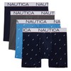 Nautica Men's 4 Pack Micro Boxer Brief, Peacoat/Lead/Sail-Aero Blue White/Sail-Peacoat