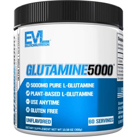 Evlution Nutrition Glutamine 5000 5 Grams of Pure Glutamine in Each Serving Unflavored Powder (60 Servings)