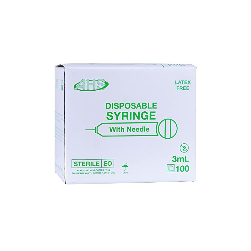 AHS 3mL Luer Lock Syringe, 25G x 1", 100/Pack