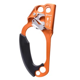 Azarxis Hand Ascender Climbing Mountaineering 8-13MM Rope with Ergonomic Handled Aluminum Alloy Ascender Rappelling Gear Equipment for Rock Tree Arborist Caving Rescue (Orange - Left Hand)