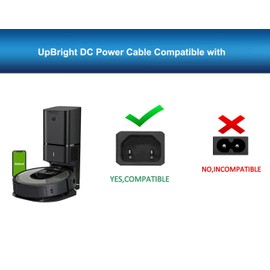 UpBright AC in Power Cord Compatible with iRobot Roomba i1+ i3+ i4+ i6+ i7+ I8+ J5+ J6+ J7+ J8+ Plus WiFi Robot Vacuum Wi-Fi Connected Robot Dirt Disposal i8550 i855020 RVB-Y2 i1552 I3550 i4552 i6550