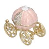 Jewelry Organizer White Golden Pumpkin Carriage Shape Rhinestone Storage Box