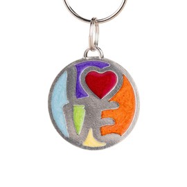 DANFORTH | Love & Pride Keychain | Handcrafted Pewter Keyring | 1½ Inches, Plus Split Rings | Made in the USA