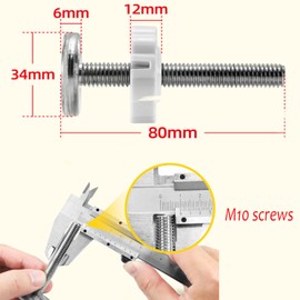 Pack of 4 Pressure Mounting Baby Gate Threaded Axle Rod, M10 x 80 mm Bolt Set for Baby Safety Gate Pet Dog Door Stair Gate (White)