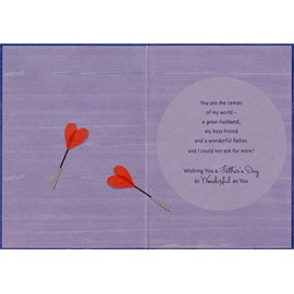 Designer Greetings Dart Bullseye with Silver Foil Trim Father's Day Card for Husband