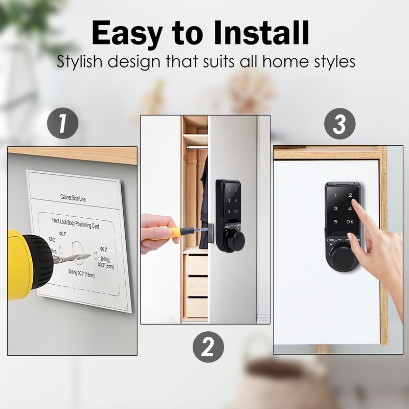 Code Security Lock Touch Keypad Deadbolt Password Keyless Entry Key