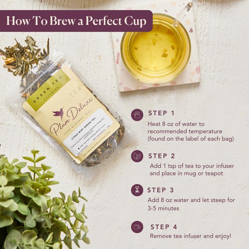 Loose Leaf Tea Sampler – 5 Caffeinated Blends Including Creme