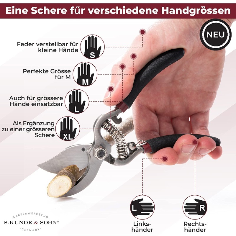 S. Kunde & Sohn Germany The Lightest Forged Secateurs Set
