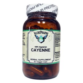 AlchePharma Cayenne Fruit - Organic 500mg Capsicum Annuum PARVE K-1604 - Vcaps (90 Vcaps)