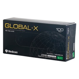 [メディコムジャパン] 使い捨て手袋 業務用 グローバル エックス ラテックスグローブ パウダーフリー Lサイズ 100枚入 滑り止め 料理 食器洗い 厚手 介護 炊事 家事 軽作業 左右兼用 伸縮 介護 ペット 汚物処理 衛生処理 薄手 素手 簡単取り出し JL101224D