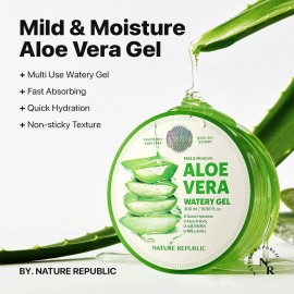 Nature Republic Aloe Vera Soothing Gel 10.56 Fl Oz Pack of 2 Skin Moisturizer