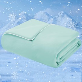 Qieryun Cooling Blanket for Dogs, Dog Blankets for Large Dogs, Q-MAX > 0.5 Cold Washable Dog Blanket, Soft Durable Self Cooling Cat Mat for Hot Weather, Green 40x50