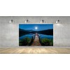 Moonlight Lake Pier Custom Designed Wallpaper Peel and Stick 10x10