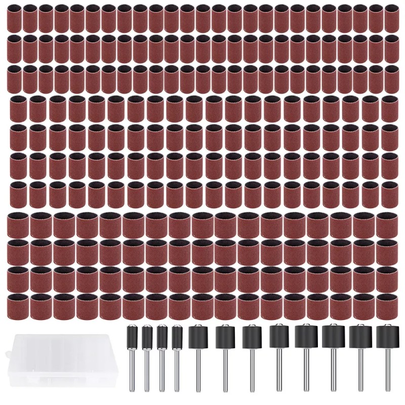 XCAN 252Pcs Sanding Drum Kit Nail Drill Bits w/Box 80Grit