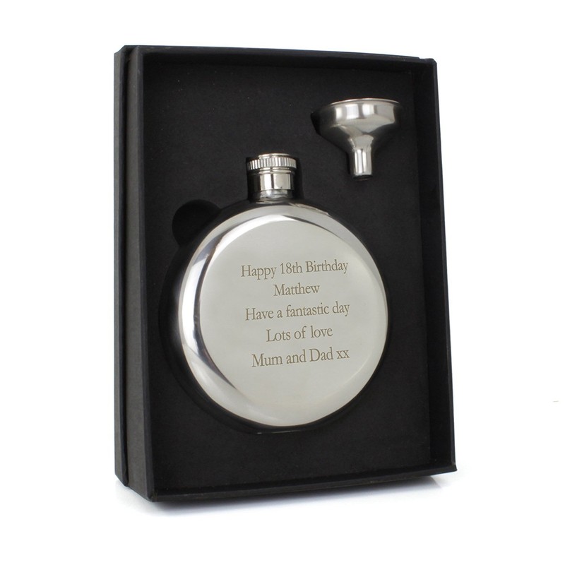 5oz Round Hip Flask Best Man Usher Wedding Birthday Engraved