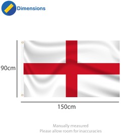 England Flag St George Cross White and Red Large National Country Football Rugby Sports Euros Teams (90cm x 150cm)