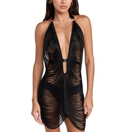 Thistle and Spire Women's Fringe Benefits Slip, Black, M-L