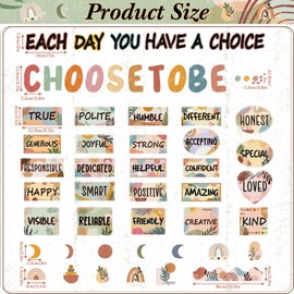 Funrous Boho Motivational Bulletin Board Classroom Decorations Set Inspirational Posters Classroom Decor Choose to Be Positive Accent Cutouts Wall Door Decor for Teachers Back to School Supplies