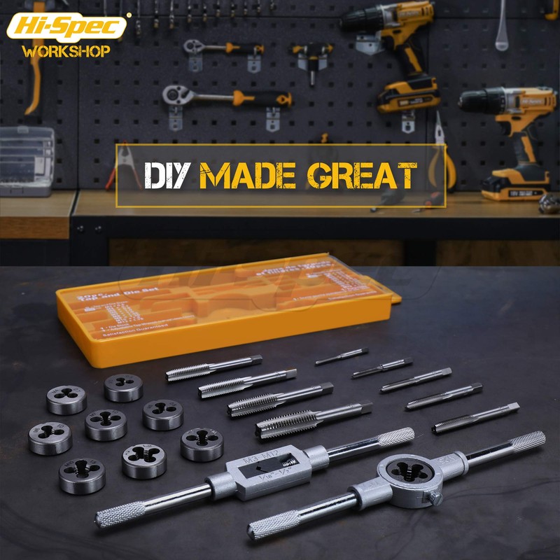 Hi-Spec 20pc Metric Tap & Die Set. Complete M3 to