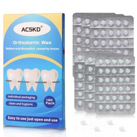 ACSKD 180PCS Braces Wax,Orthodontic Wax with Individual Packaging,Dental Waxs for Braces Wearer Travel Home Office,Mint and Strawberry Mix