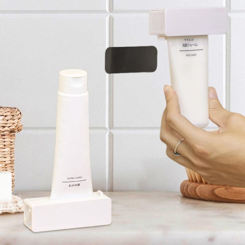 Ouliget Magnetic Toothpaste Squeezer,Toothpaste Seat Holder Tube Squeezing Aids,Wall-mountable Dispens
