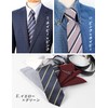 M.H.A.style One-Touch Necktie with Dimples, Striped, No Tie Tie, Easy